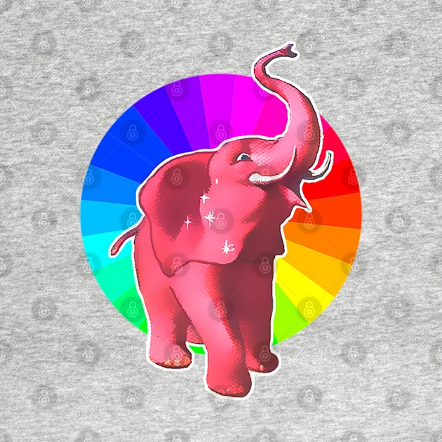 Pink Elephant Rainbow by Marccelus